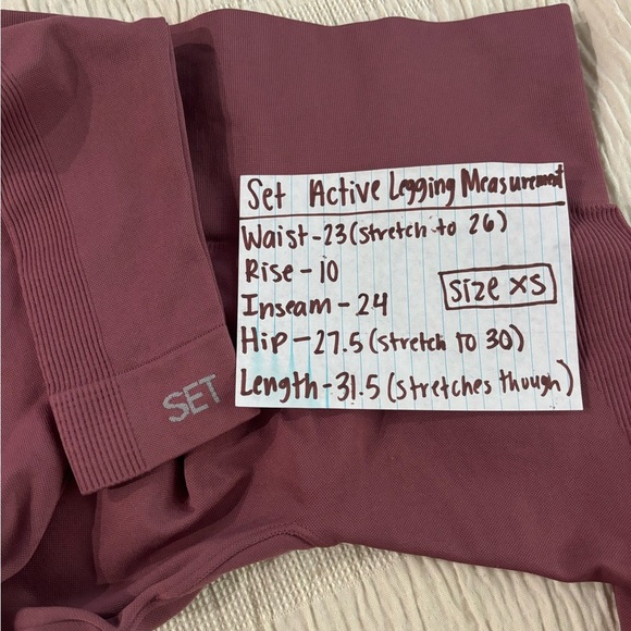 Set Active Seamless High-Waisted Leggings XS Rosewood | Ribbed Waistband - Picture 13 of 13